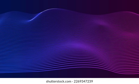 Speaking Sound Wave Vector Illustration. Colorful Wavy Smooth Lines Background Pattern. Music Banner Design Backdrop.