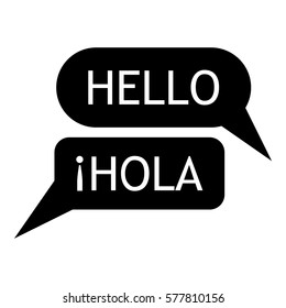 Speaking spanish icon. Simple illustration of speaking spanish vector icon for web
