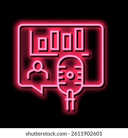 speaking with specialist on radion channel neon light sign vector. speaking with specialist on radion channel illustration
