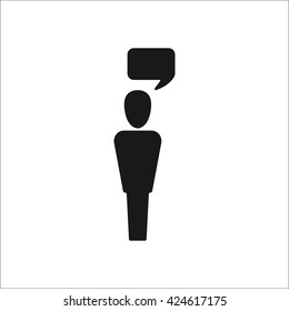 Speaking talk speaker sign simple icon on  background