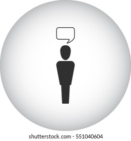 Speaking talk speaker sign simple icon on  background