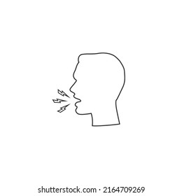 Speaking and talking man to communication line icon. Vector sign flat
