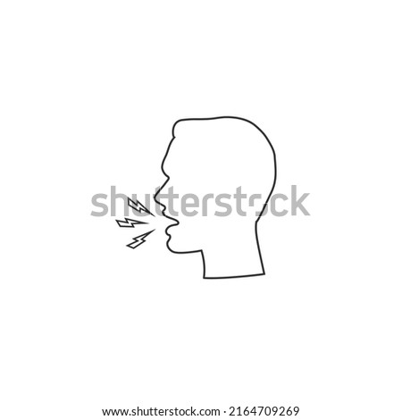 Speaking and talking man to communication line icon. Vector sign flat