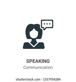Speaking vector icon on white background. Flat vector speaking icon symbol sign from modern communication collection for mobile concept and web apps design.
