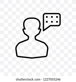 Speaking vector linear icon isolated on transparent background, Speaking transparency concept can be used for web and mobile