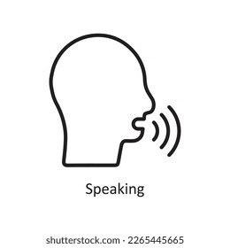 Icono de diseño del icono de contorno del vector de voz. Símbolo de comunicación sobre el archivo EPS 10 de fondo blanco