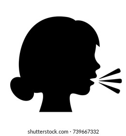 Speaking Woman Silhouette Vector Illustration