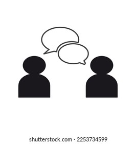 hablar, hablar, icono de comunicación vector aislado en el fondo