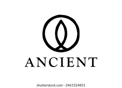 Spear ancient abstract line style black silhouette design logo.