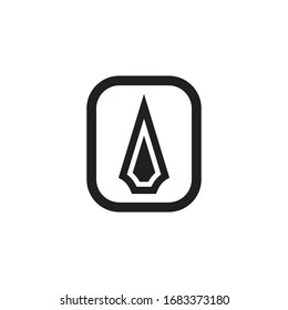 Spear black icon logo design vector