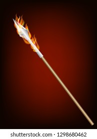 Spear With A Burning Tip Vector Illustration