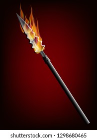 Spear With A Burning Tip Vector Illustration