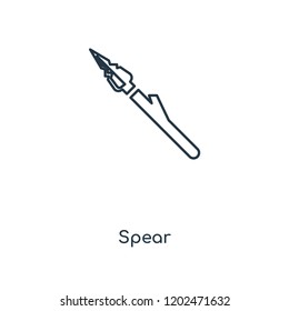 Spear concept line icon. Linear Spear concept outline symbol design. This simple element illustration can be used for web and mobile UI/UX.