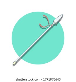 Spear Flat Illustration, Cartoon Simple Illustration, Vector Isolated