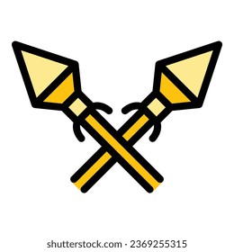 Spear game icon outline vector. Online tournament. Sport gamer color flat