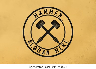 spear hammer classic logo design inspiration