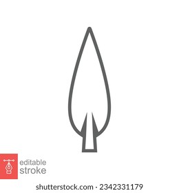 Spear head icon. Simple outline style. Vintage metal arrow, old weapon, sport tool element, antique concept. Thin line symbol. Vector illustration isolated on white background. Editable stroke EPS 10.