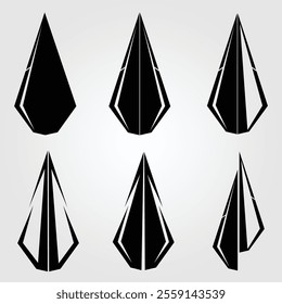 Spear head vector icon set 