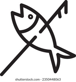 Spear Hunting Fish Outline Icon
