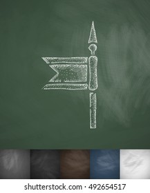 spear icon. Hand drawn vector illustration