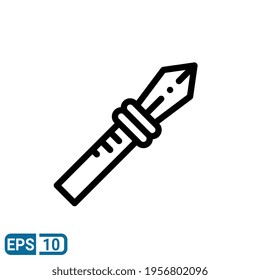 spear icon in line style isolated on white background. EPS 10