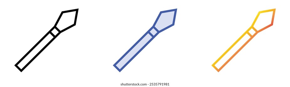 spear icon. Linear, Blue Fill and Gradient Style Design Isolated On White Background