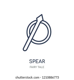 Spear icon. Spear linear symbol design from Fairy tale collection. Simple outline element vector illustration on white background.