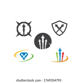 plantilla de diseño de ilustración vectorial de icono de lanza