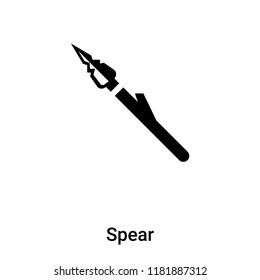 Spear icon vector isolated on white background, logo concept of Spear sign on transparent background, filled black symbol
