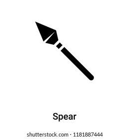 Spear icon vector isolated on white background, logo concept of Spear sign on transparent background, filled black symbol