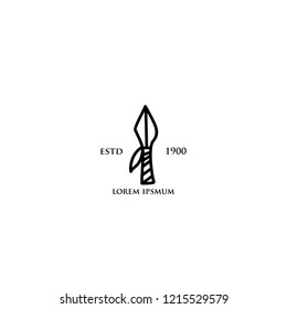 spear line hunter logo icon designs vector