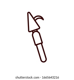 spear line style icon design of Construction working maintenance workshop repairing progress labor and industrial theme Vector illustration