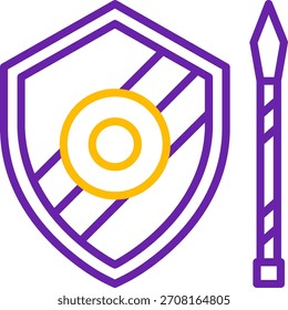 Spear Line Zwei Farben Vektor Symbol Design