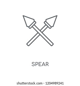 Spear linear icon. Spear concept stroke symbol design. Thin graphic elements vector illustration, outline pattern on a white background, eps 10.