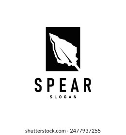 Spear Logo, Arrowhead Weapon Design Hunting Spear Simple Vintage Retro Rustic Minimalist Concept