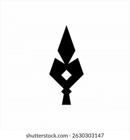 Spear Logo Design mit Diamant-Konzept.