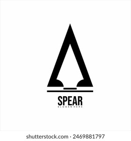 Spear-Logo-Design mit Buchstabe A Konzept.