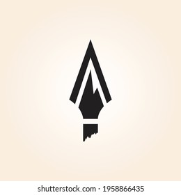 Spear logo design vector. Spear icon.