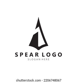 diseño de logotipo de lanza con ilustración vectorial
