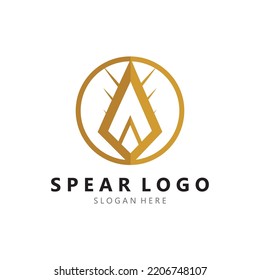 Speerlogo-Design mit Vektorgrafik