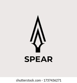 Spear logo icon design vector black 