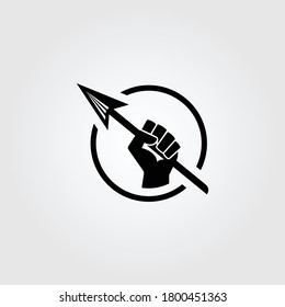 Spear logo icon design vector for multiple use 
