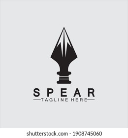 Spear logo icon vector illustration design.Head spear logo vintage illustration design vector