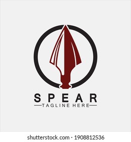 Spear logo icon vector illustration design.Head spear logo vintage illustration design vector