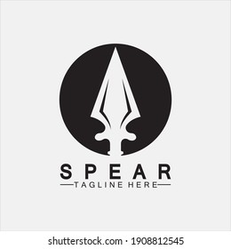 Icono del logotipo de Spear diseño de ilustración vectorial.Logo de la punta vintage diseño vintage