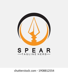 Icono del logotipo de Spear diseño de ilustración vectorial.Logo de la punta vintage diseño vintage
