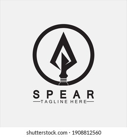 Spear logo icon vector illustration design.Head spear logo vintage illustration design vector