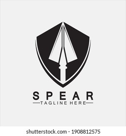 Spear logo icon vector illustration design.Head spear logo vintage illustration design vector