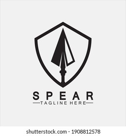Spear logo icon vector illustration design.Head spear logo vintage illustration design vector