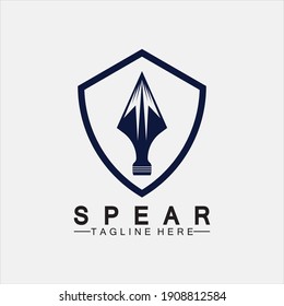 Spear logo icon vector illustration design.Head spear logo vintage illustration design vector